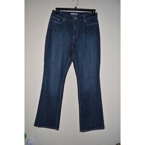 Chicos Platinum Bootcut  Stretch Jeans Womens Blue Denim Chicos Size 2 Embroided